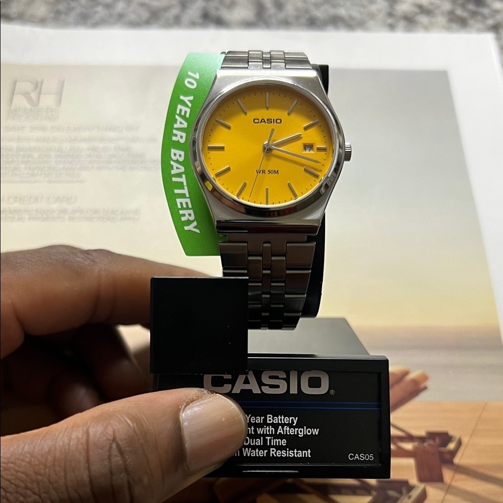 Casio MTP B145 Watch with Yellow Dial - Picture 3 of 15